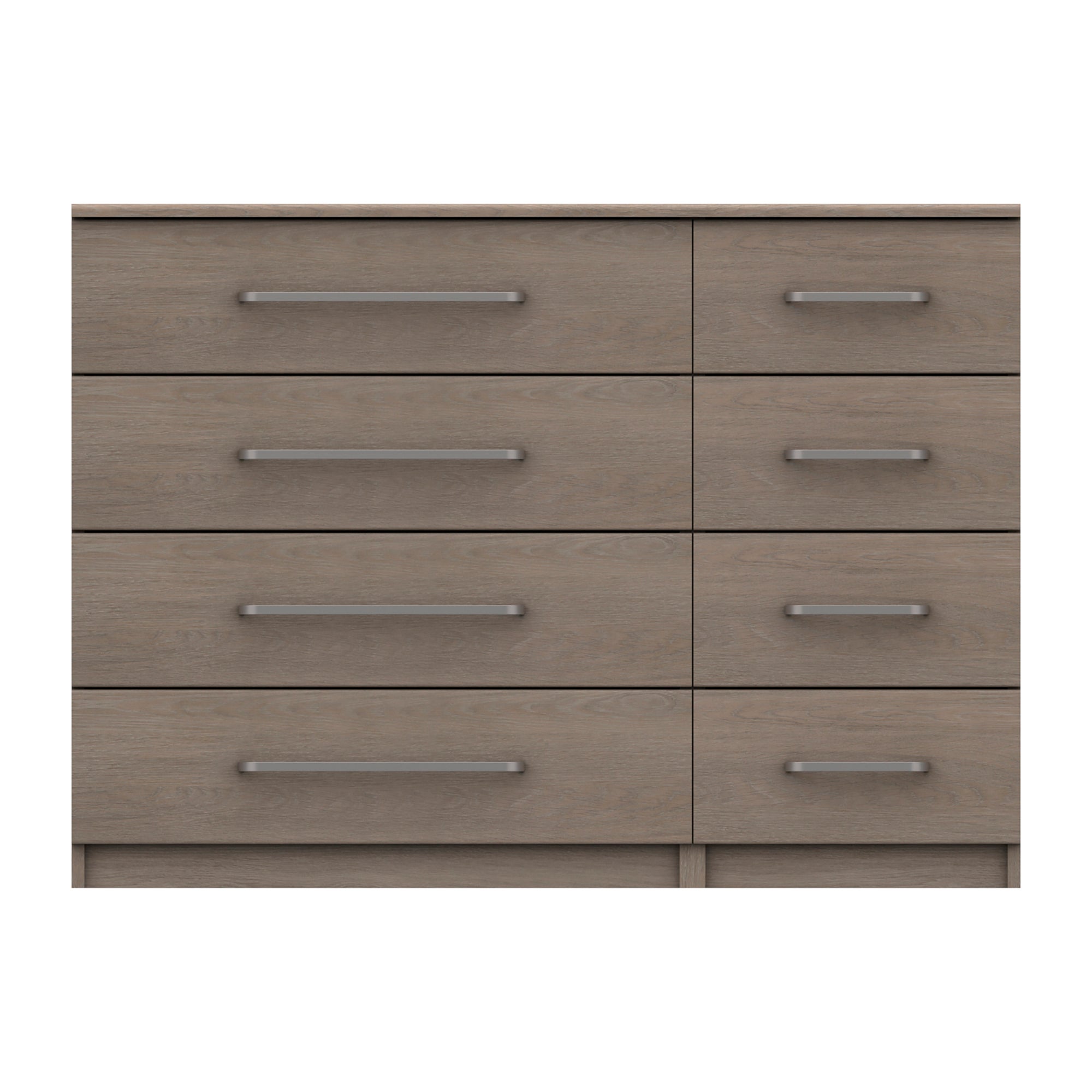 Parker Beige 8 Drawer Wide Chest Brown