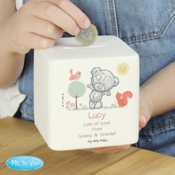 Personalised Tiny Tatty Teddy Woodland Animals Money Box