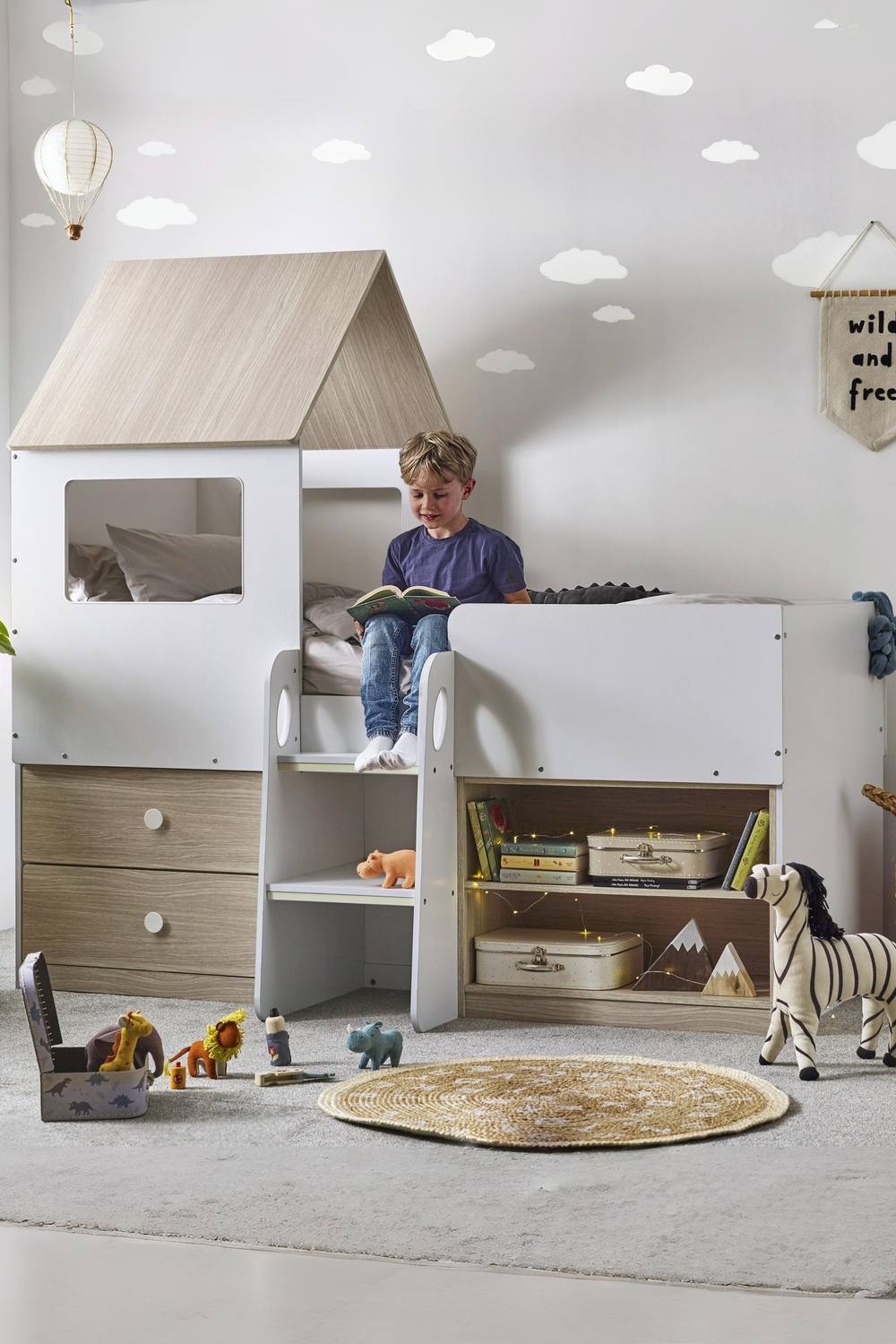 Julian Bowen Orpheus Treehouse Midsleeper Cabin Bed in Natural