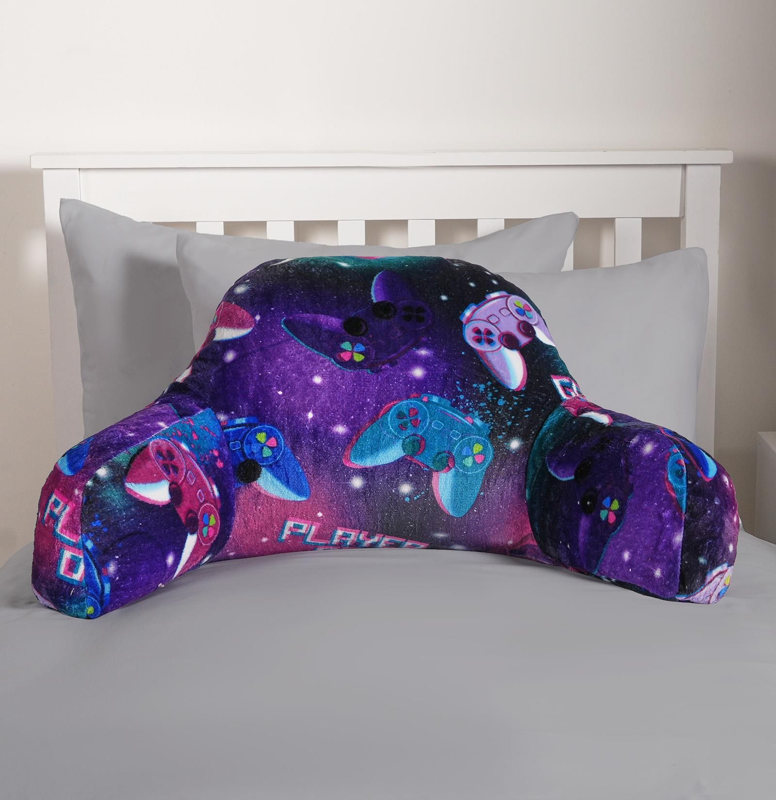 OHS Gaming Cushion Bed Pillow Reading Gamer Support Arms Lumbar Chair in Purple