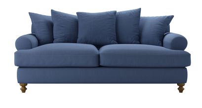 Teddy 3 Seat Sofa Bed in Oxford Blue Brushed Linen Cotton - sofa.com