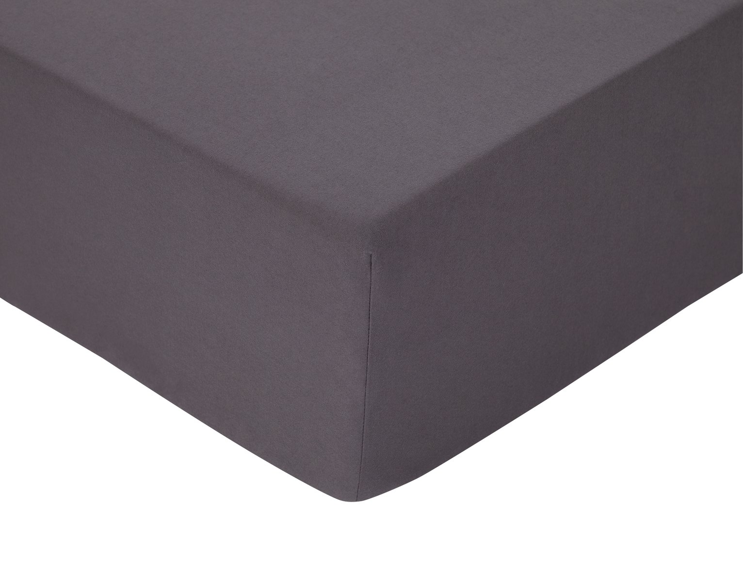Argos Home Brushed Cotton 28cm Fitted Sheet - Single