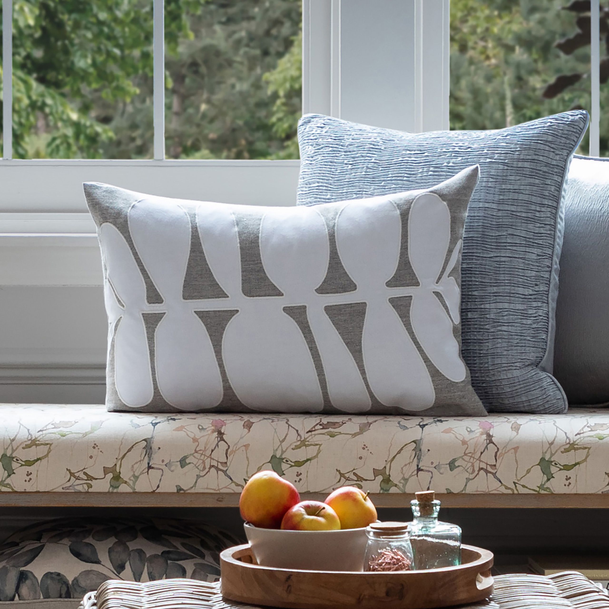 Voyage Maison Guava Floral 100% Cotton Cushion in Charcoal
