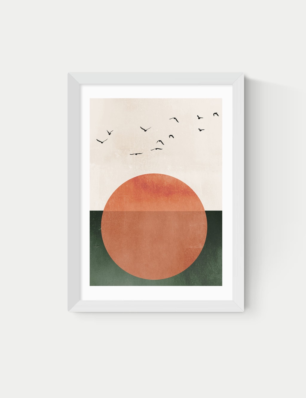 East End Prints Rising Sun Framed Art White