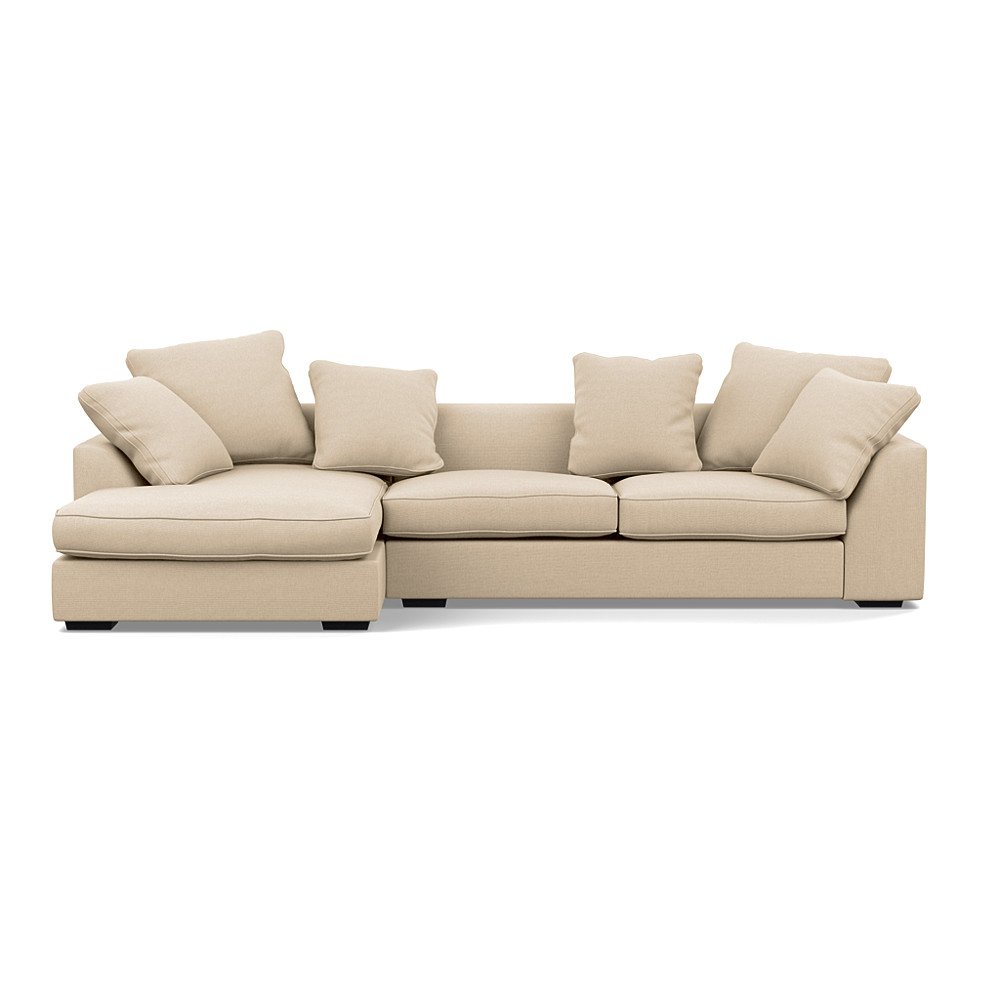 Heal's Cumulus Left Hand Facing Corner Sofa Brushed Cotton Oat Black Feet