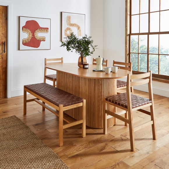 Amari 6 Seater Oval Dining Table, Ash Brown