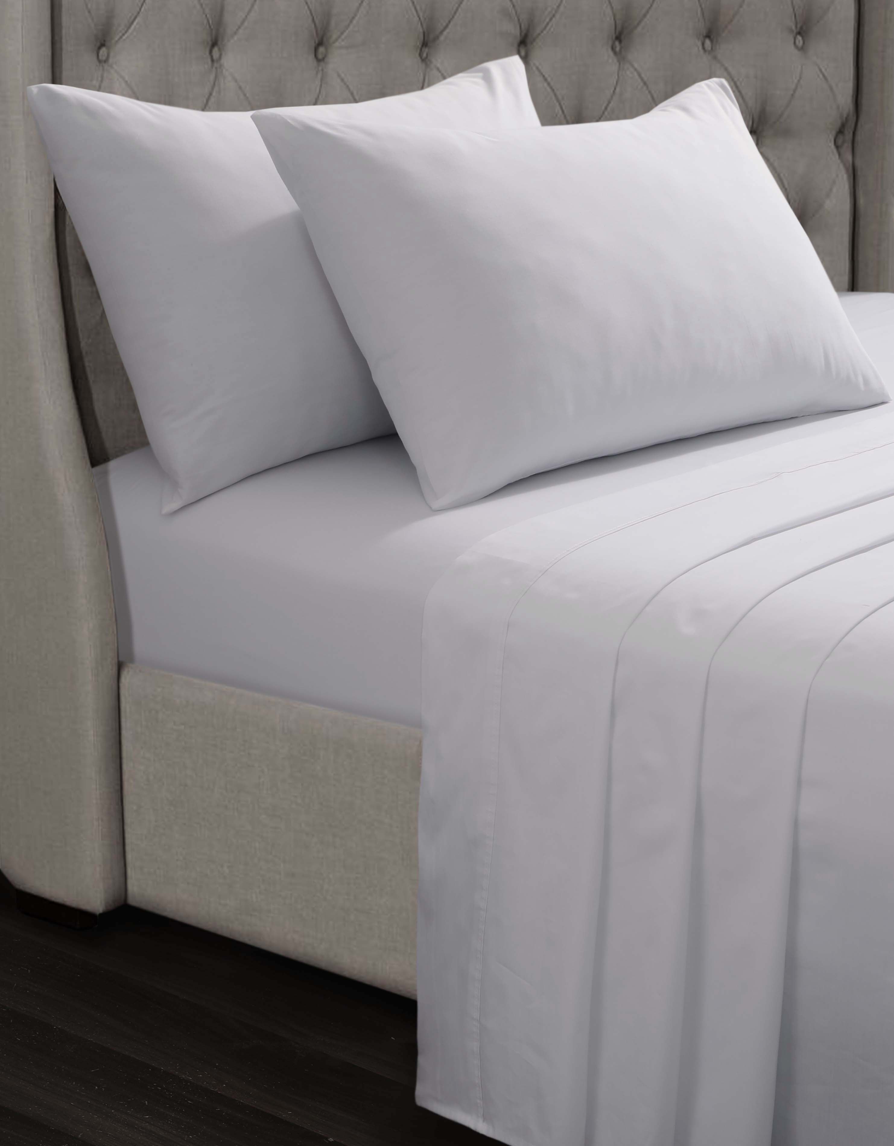 Smart Living Luxury 100% Cotton 35cm Deep Fitted Sheet - Soft & Hypoallergenic in White