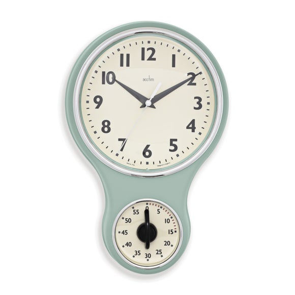 Acctim Kitchen Time Retro Quartz Timer Wall Clock
