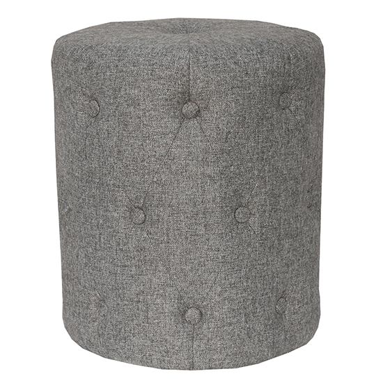 Zebulon Round Fabric Stool In Dark Grey