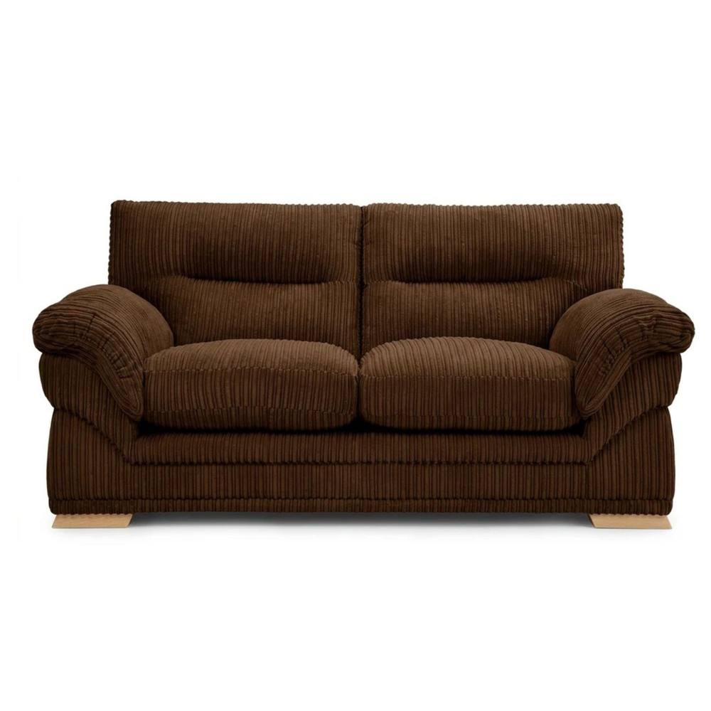 Bliss Furniture Amalfi 2 Seater Claude Sofa Modern Plush Fabric in Brown