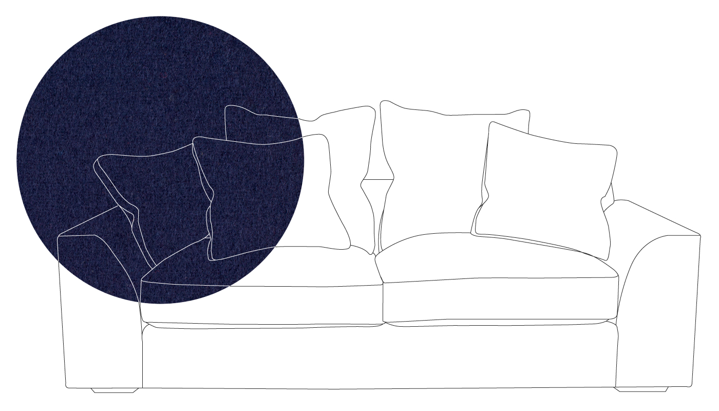 Heal's Cumulus 4 Seater Sofa Melton Wool New Navy Black Feet