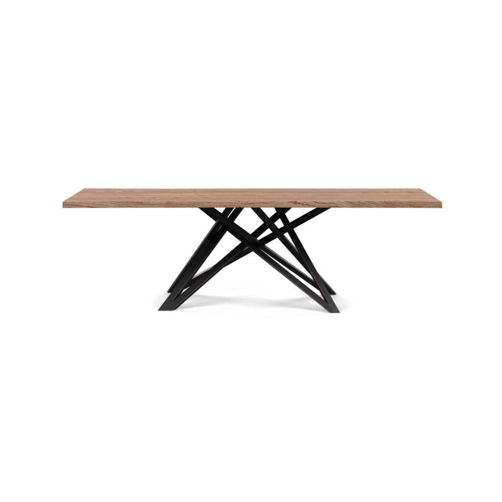 Heal's Vienna Dining Table 240x100cm Smoked Oiled Oak Natural Edge Filled