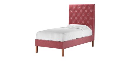Rosalie 150cm Single Bed in Dusty Rose Cotton Matt Velvet - sofa.com