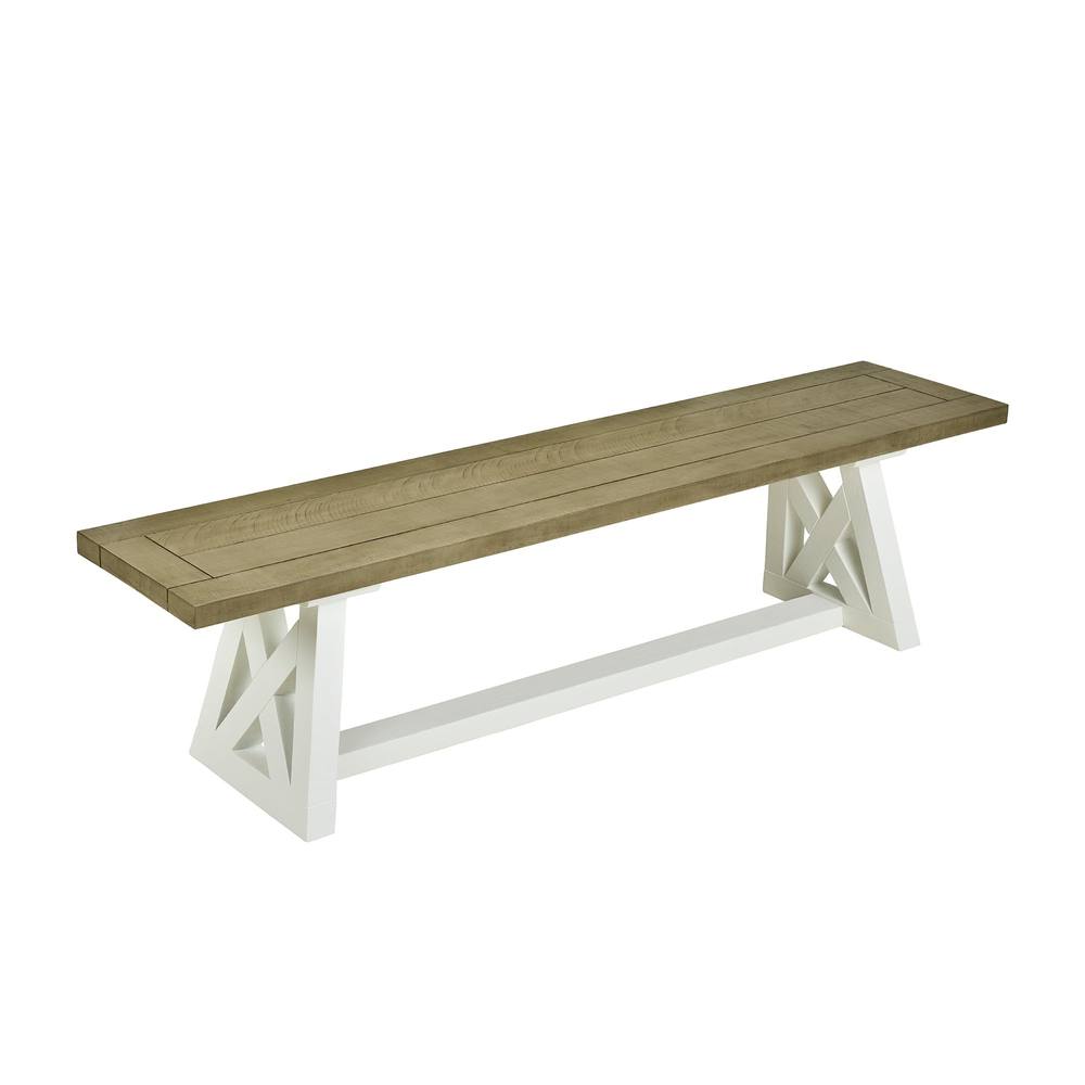 Statement Furniture Oxford Bench, Wooden Dining Bench Seat 180cm in White