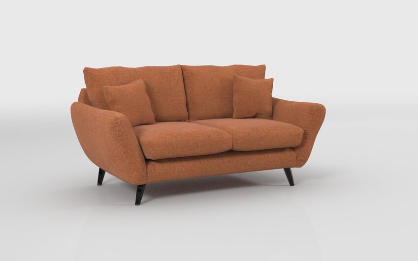Orange Fabric Edale 2 Seater Sofa