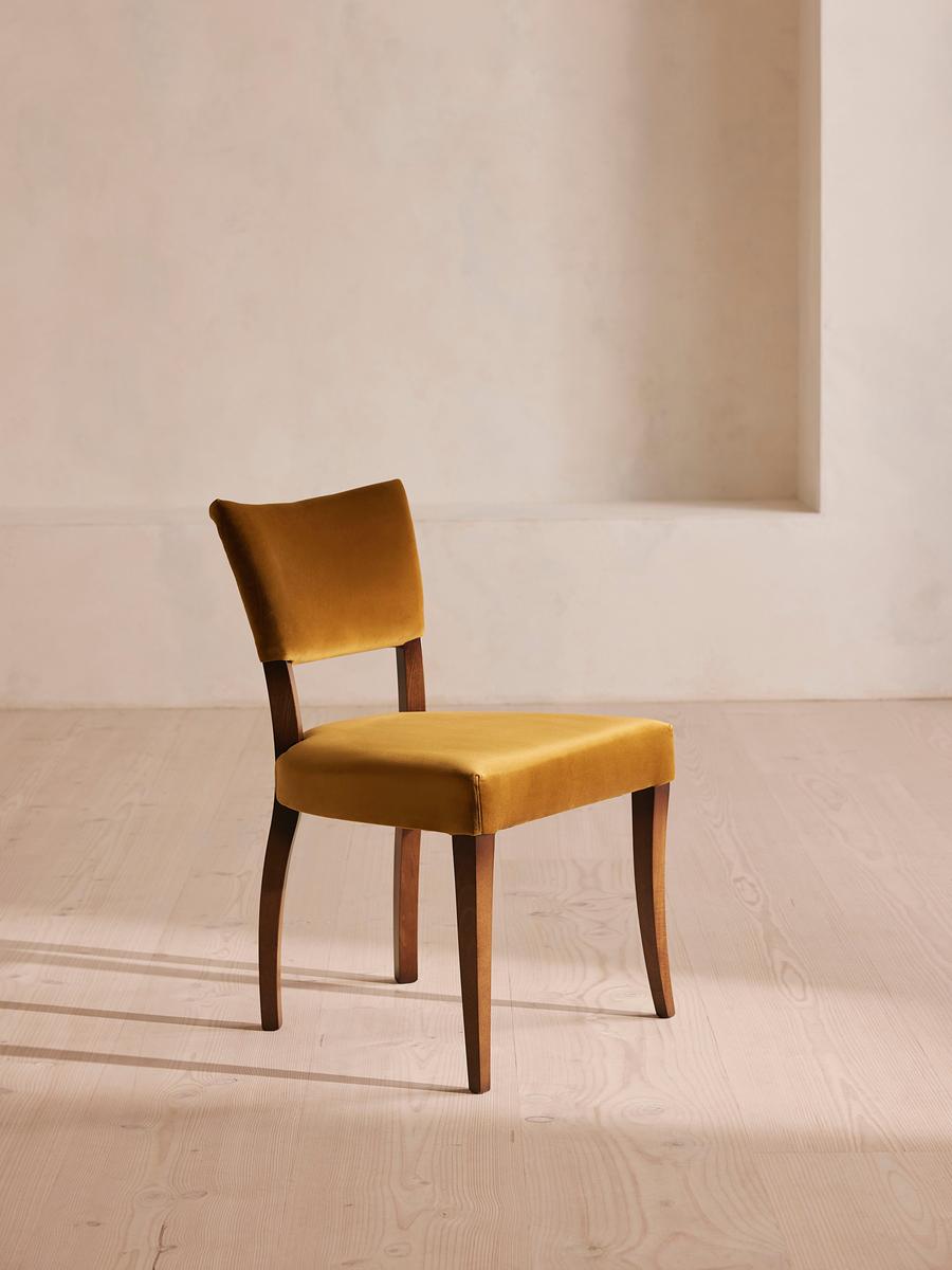 Pair of Molina Dining Chairs, Velvet Mustard