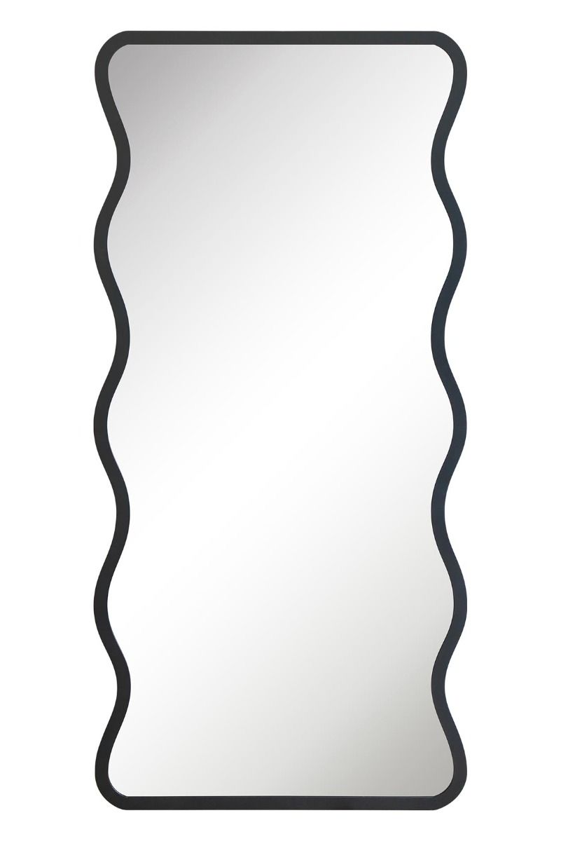 MirrorOutlet Black Metal Rectangular Wavy Framed Garden Wall Mirror (170 X 80CM) 5