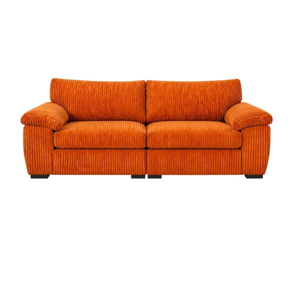 Bliss Furniture Amalfi 3 Seater Split Sofa Soft Fabric in Orange