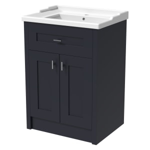Wickes Hayman Indigo Blue Traditional Freestanding Vanity Unit & Basin - 873 x 800mm