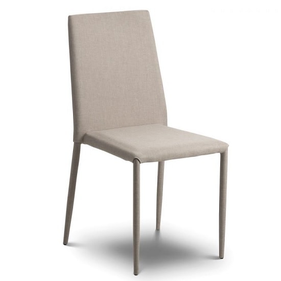 Fredo Fabric Dining Chair In Sand Linen