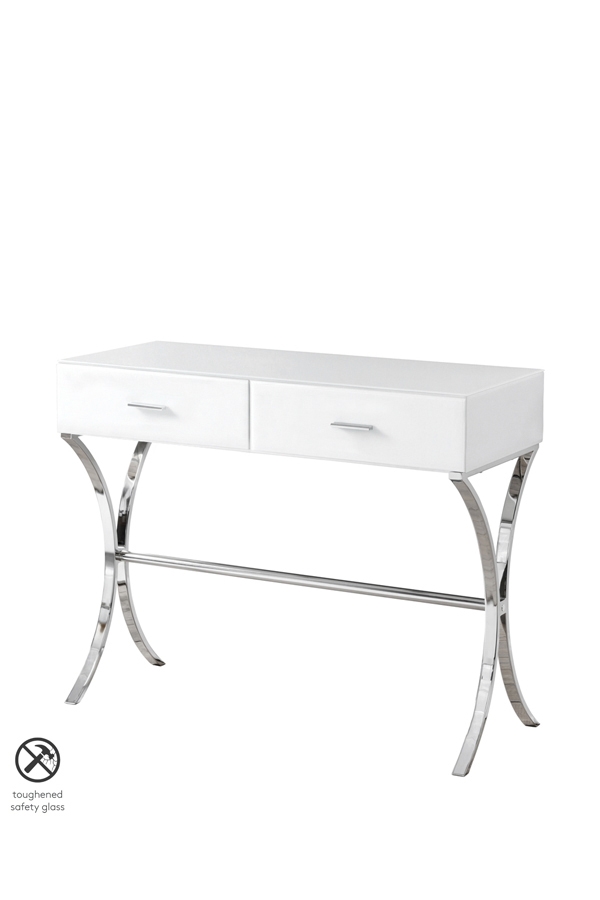 Aurelia White Glass Dressing Console