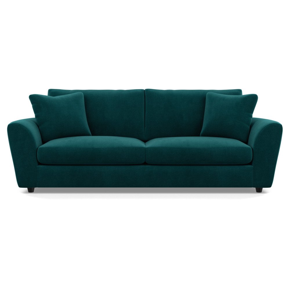 Heal's Snooze 5 Seater Sofa Smart Luxe Velvet Ocean Black Feet