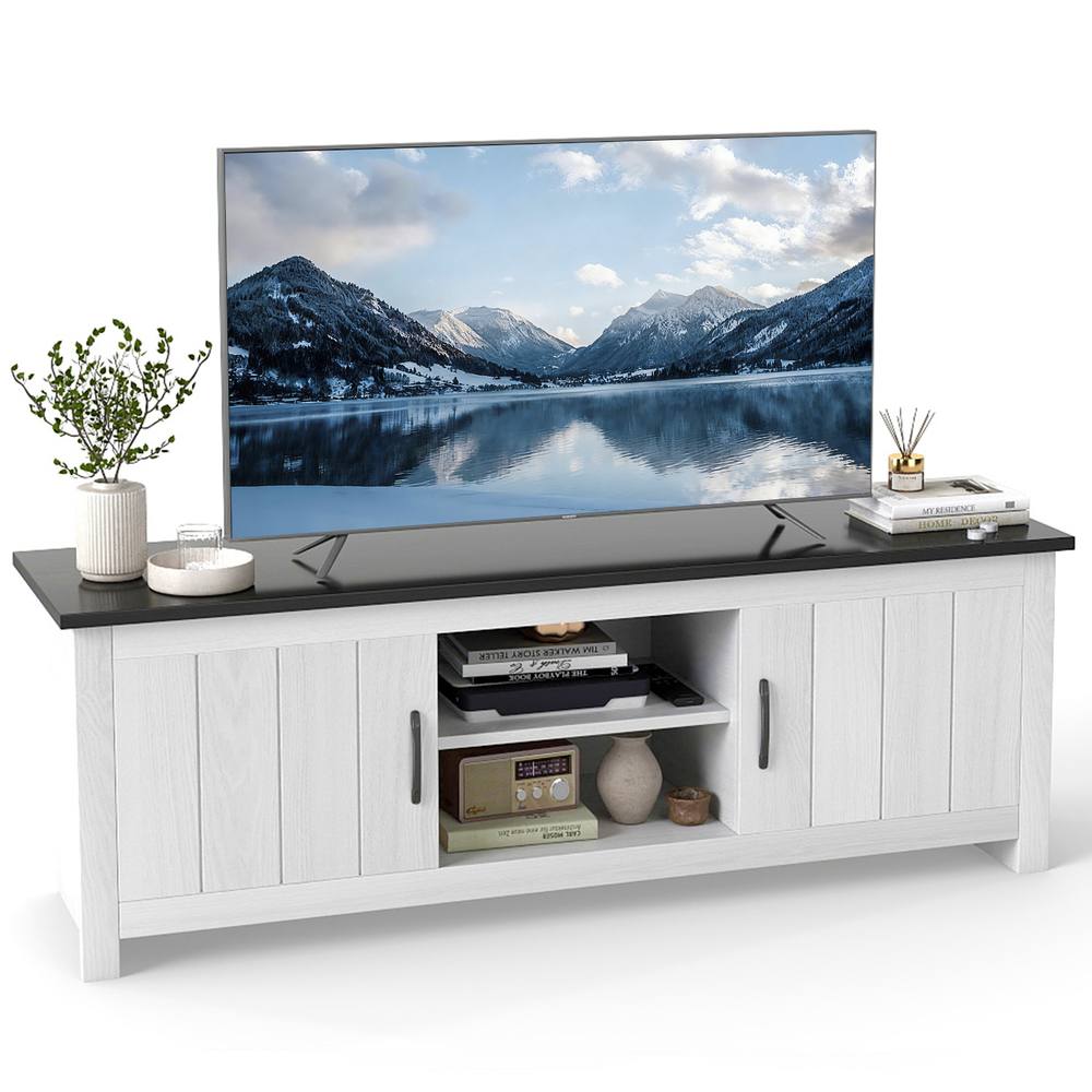 Costway TV Stand for TVs up to 65“ 145 cm TV Console Table w/ 2 Cabinets 3