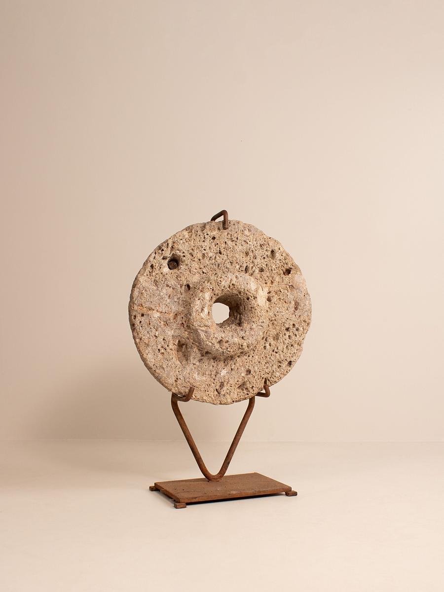 Vintage Wheel Sculpture, Stone, France