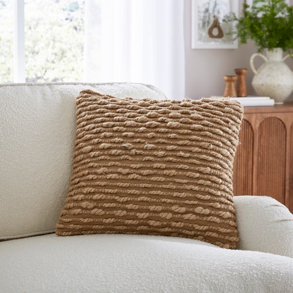 Jute Loop Striped Square Cushion