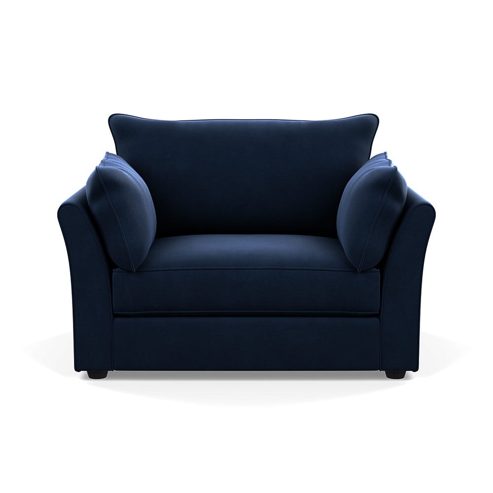 Heal's Tailor Loveseat Smart Velvet Dusk Black Beech Feet
