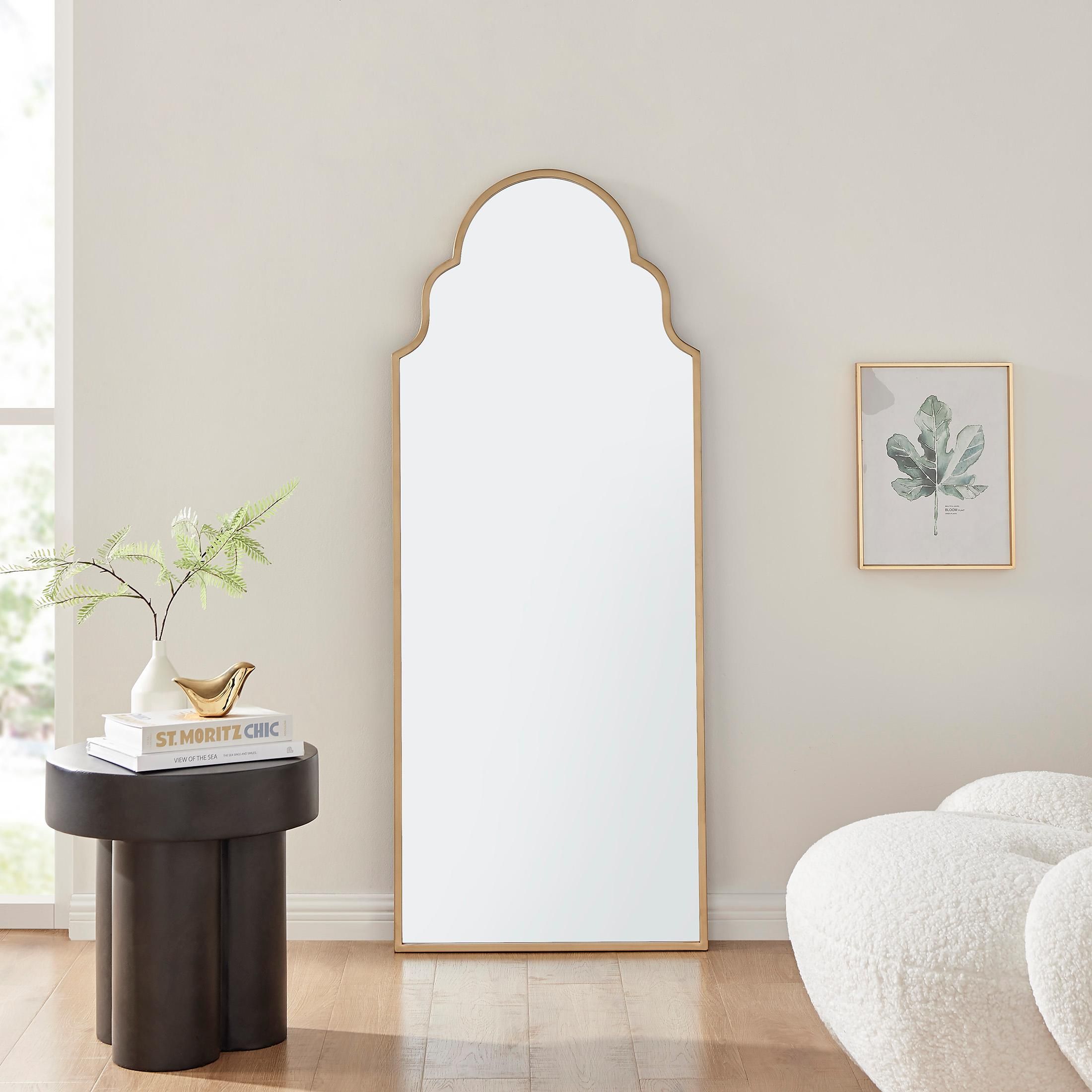 FurnitureboxUK Hima Metal Framed Moroccan Arch Glam Wall Mirror in Gold