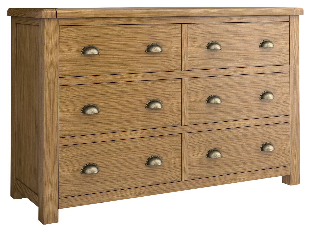 Habitat Kent 3+3 Drw Chest of Drawers - Oak & Oak Veneer
