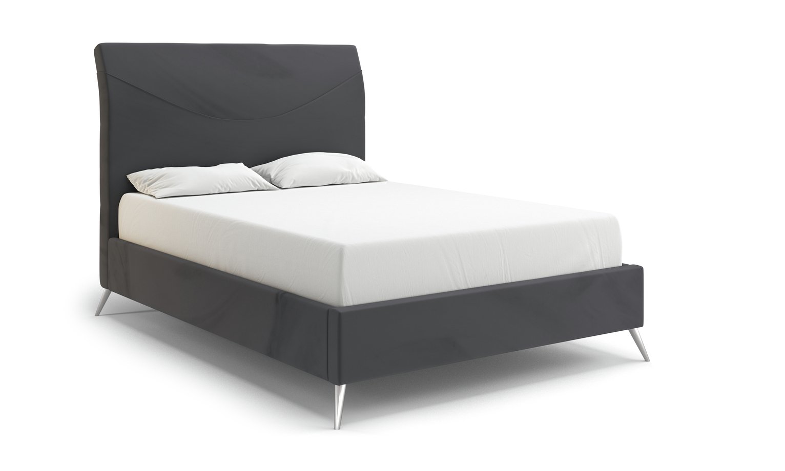 MiBed Seattle Velvet Double Bed Frame - Grey