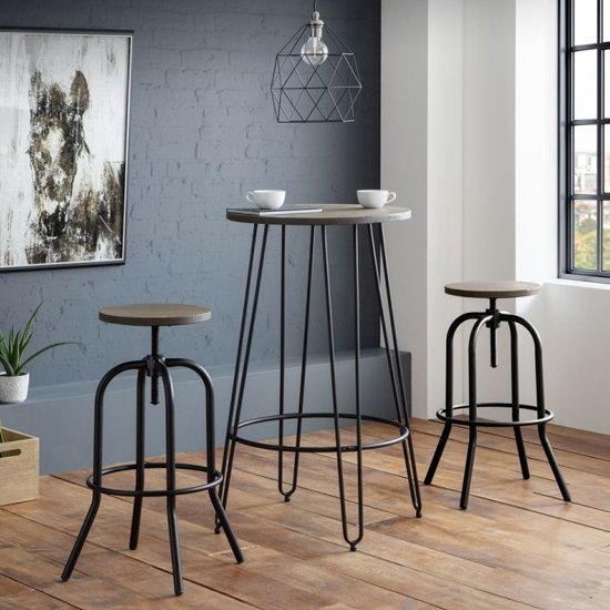 Spitfire Industrial Bar Stool In Mocha Elm