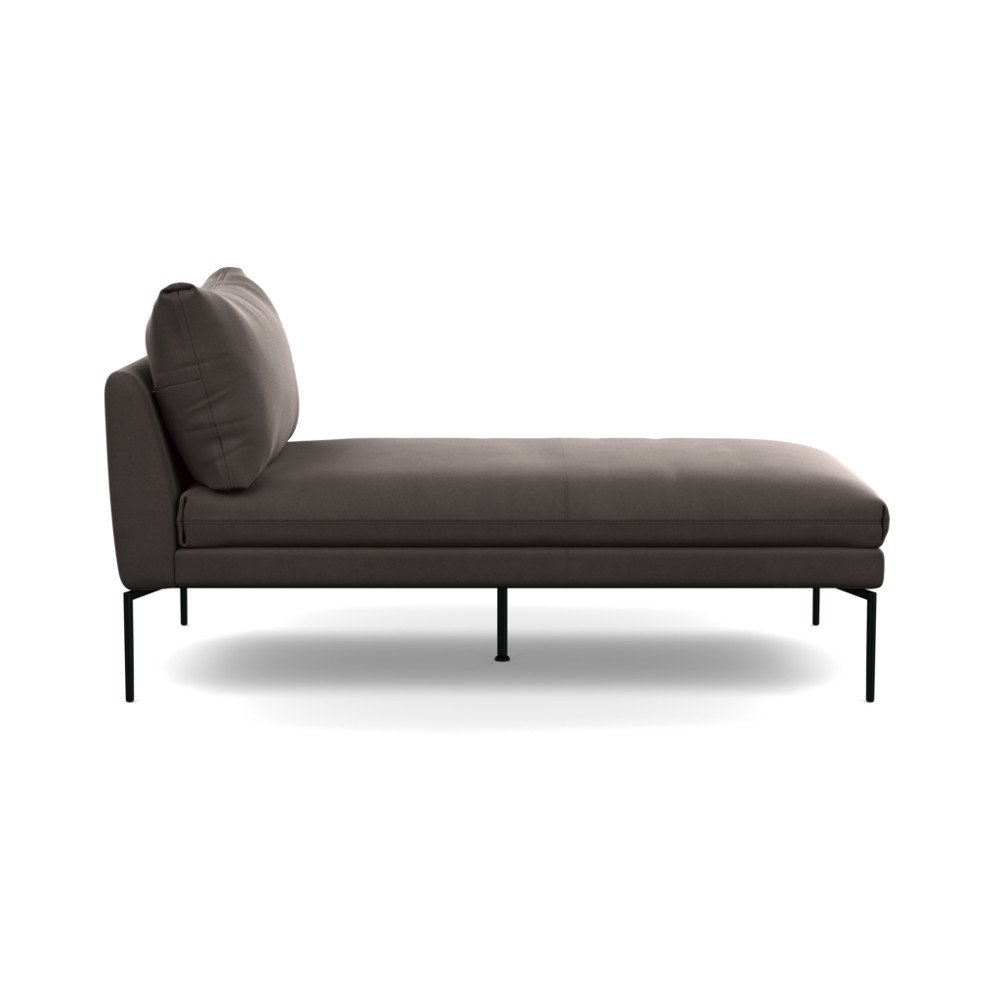Heal's Matera Chaise Longue Nobilis Velvet Sable Black Feet