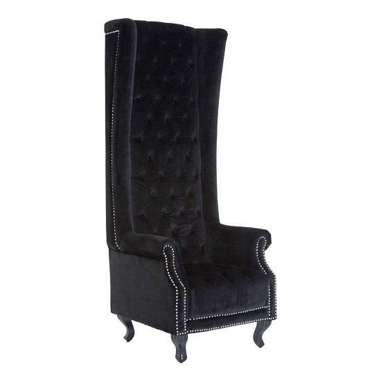 Radisson Tall Porter Chair In Black Cotton Velvet
