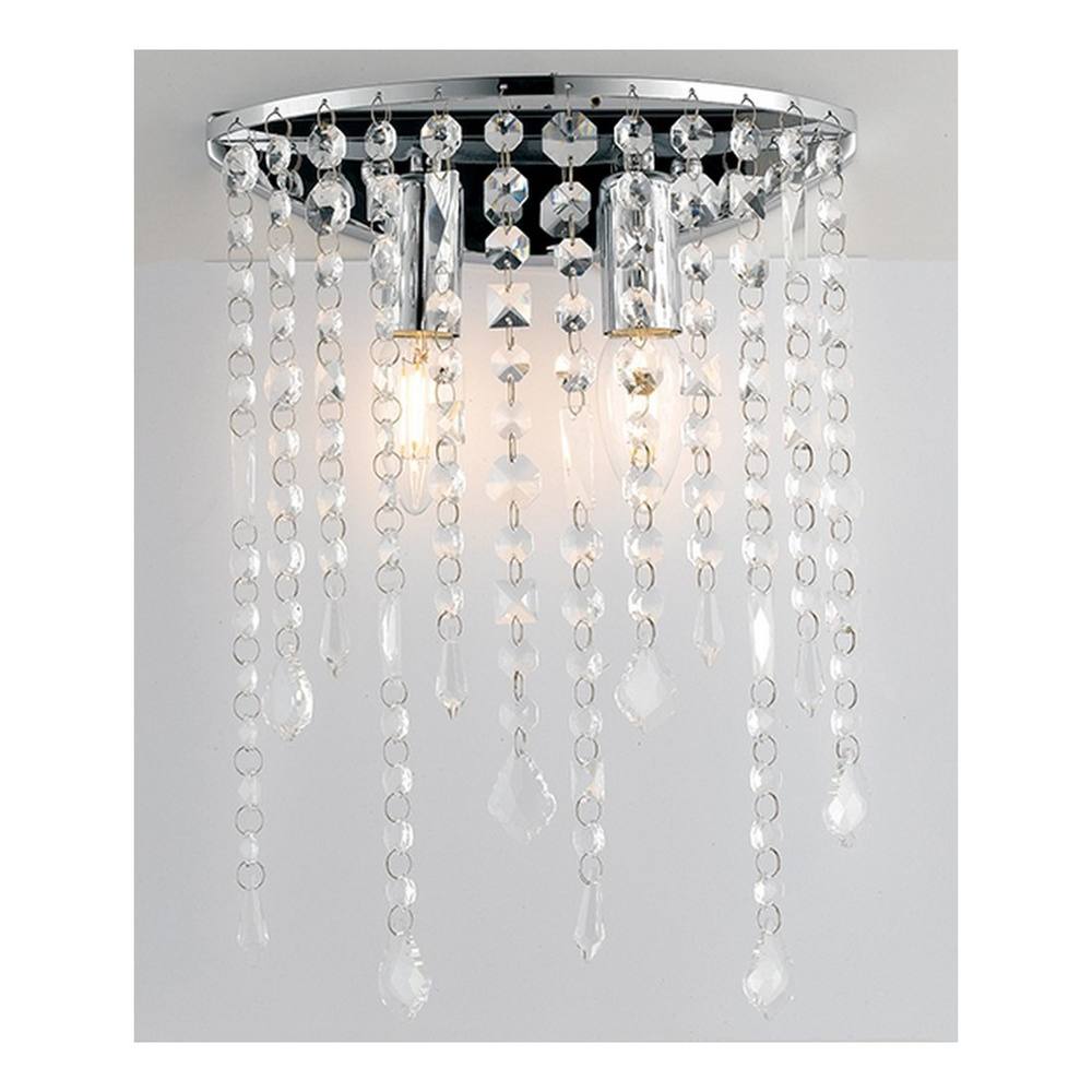Netlighting BREEZE Wall Light Chrome K9 Crystals 25x35cm in Silver