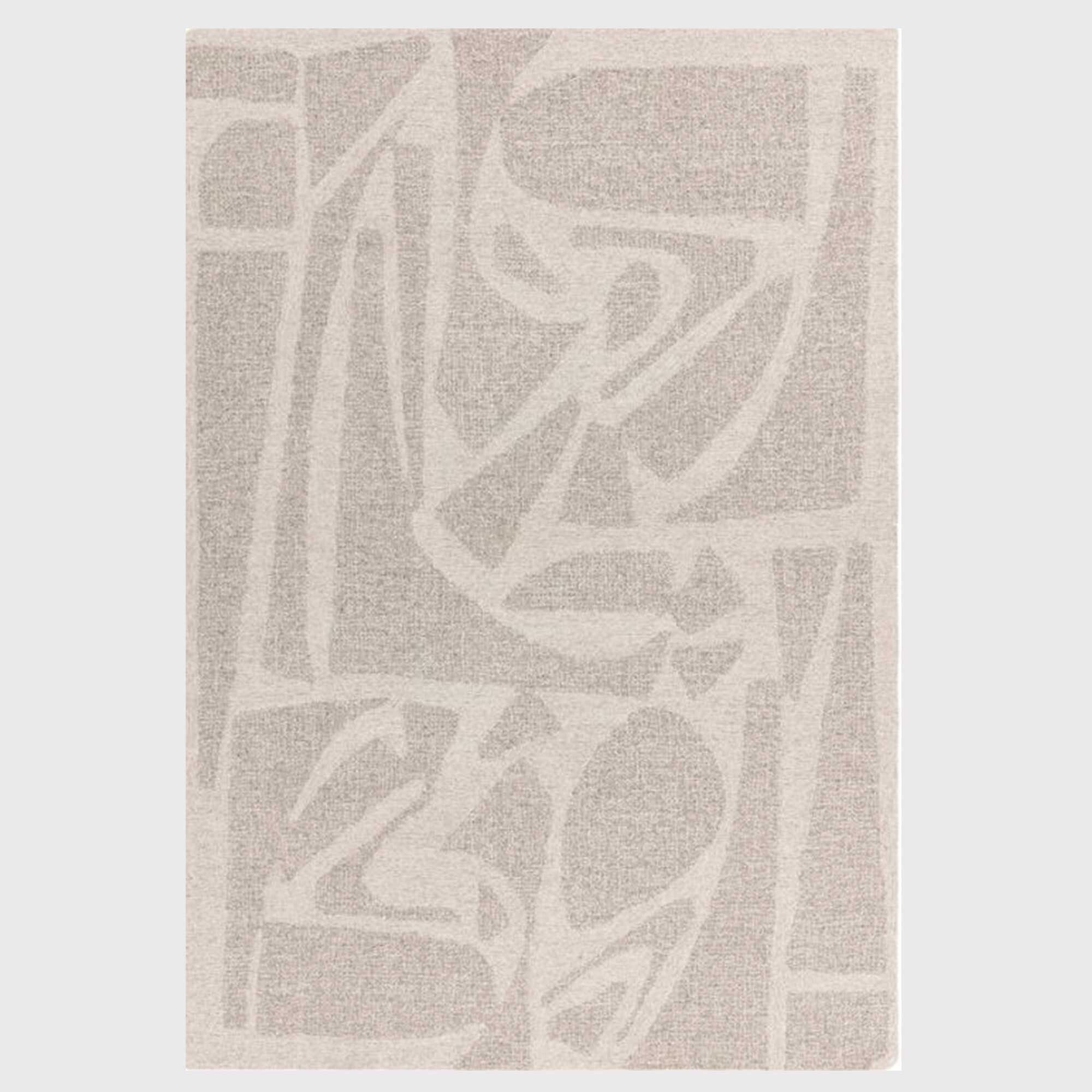 Alora Linen 160 x 230cm Rug, Square, Neutral Wool | Barker & Stonehouse