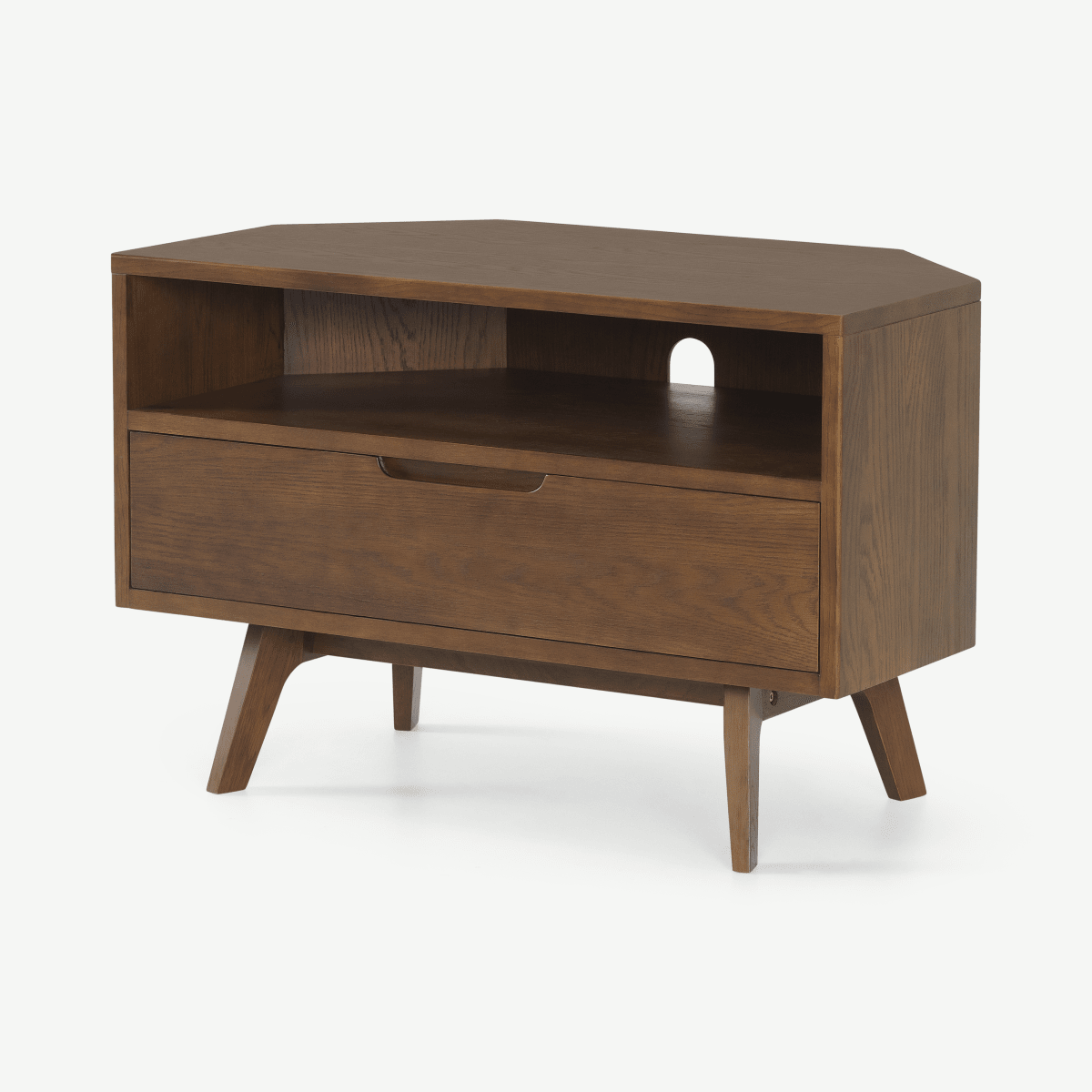 Jenson Corner TV Unit, Dark Stain Oak