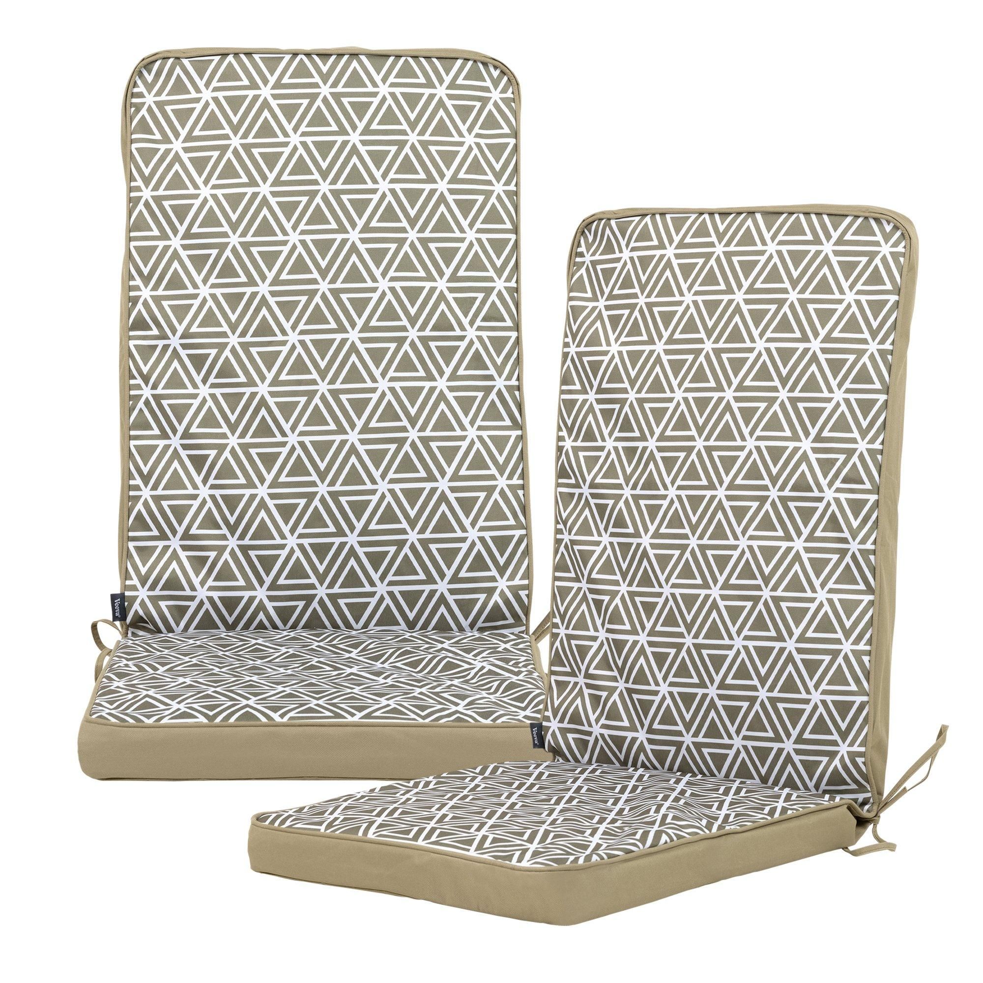 icon Outdoor High Back Seat Cushion Set of 2 in Green