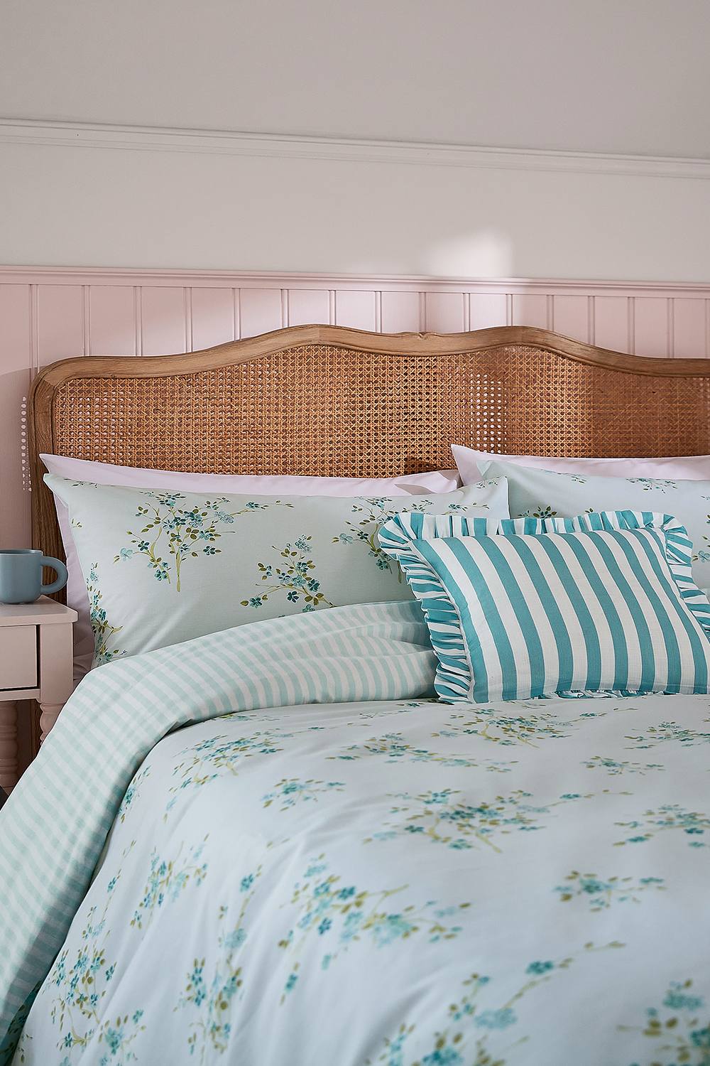 Helena Springfield 'Blossom Print' Cotton Duvet Cover Set in Aqua 2