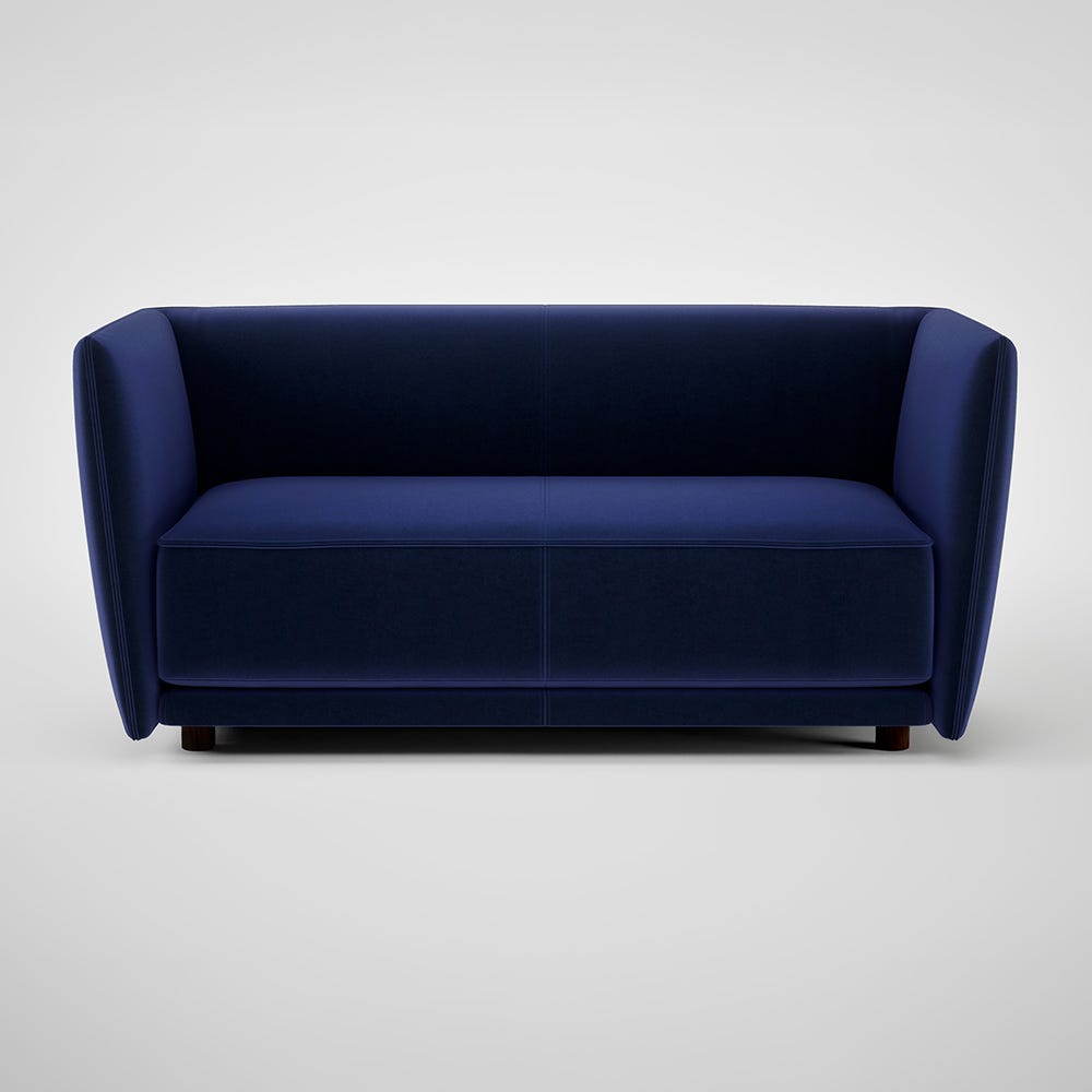Heal's Valley 2 Seater Sofa Nobilis Velvet Neptune 2