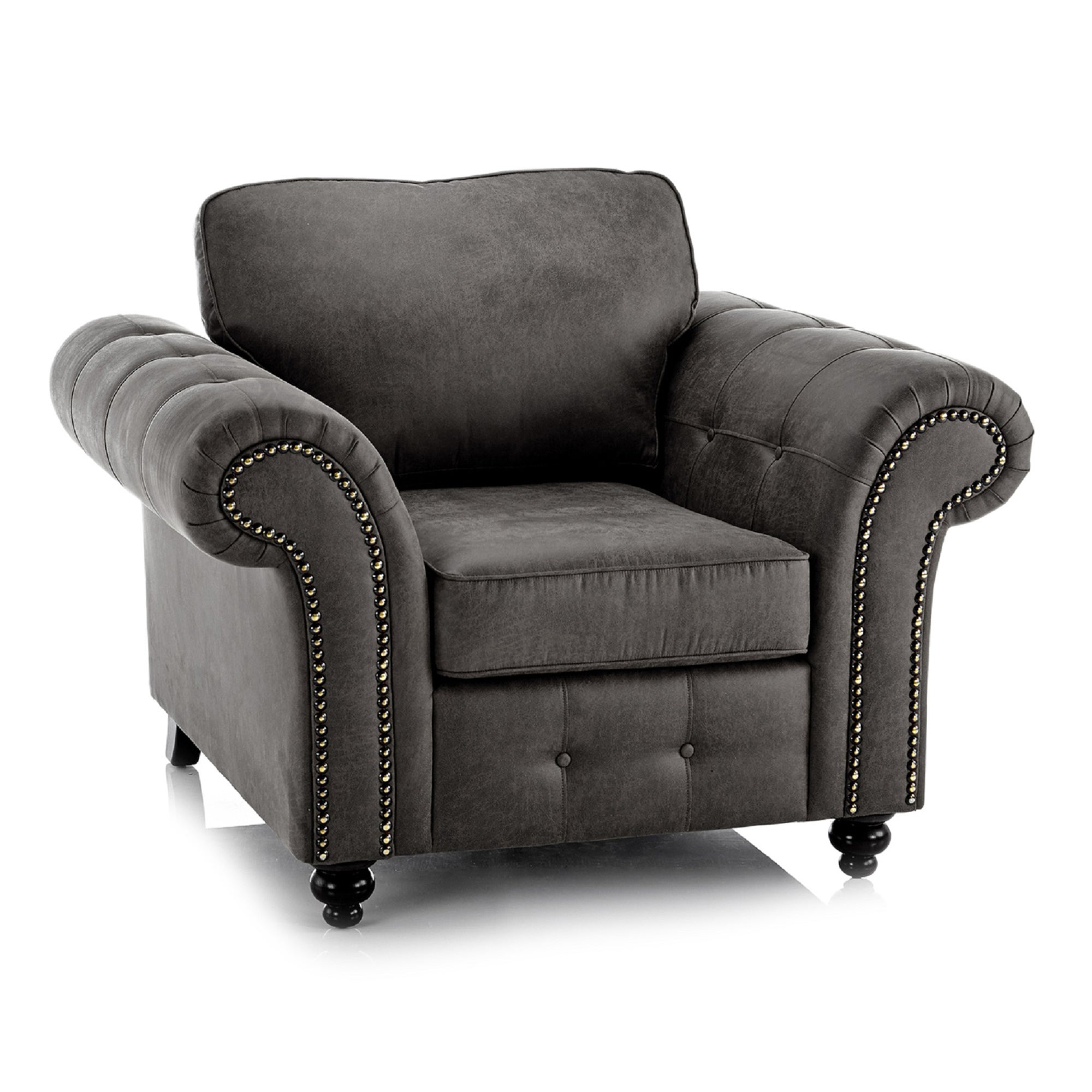 Oakland Faux Leather Armchair Black