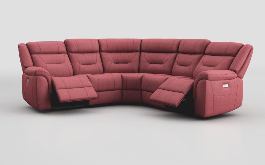 Pink Fabric Ainsdale 2 Corner 2 Power Sofa