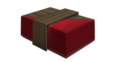 Astaire Modular Coffee Table Set Footstool in Claret Cotton Matt Velvet - sofa.com