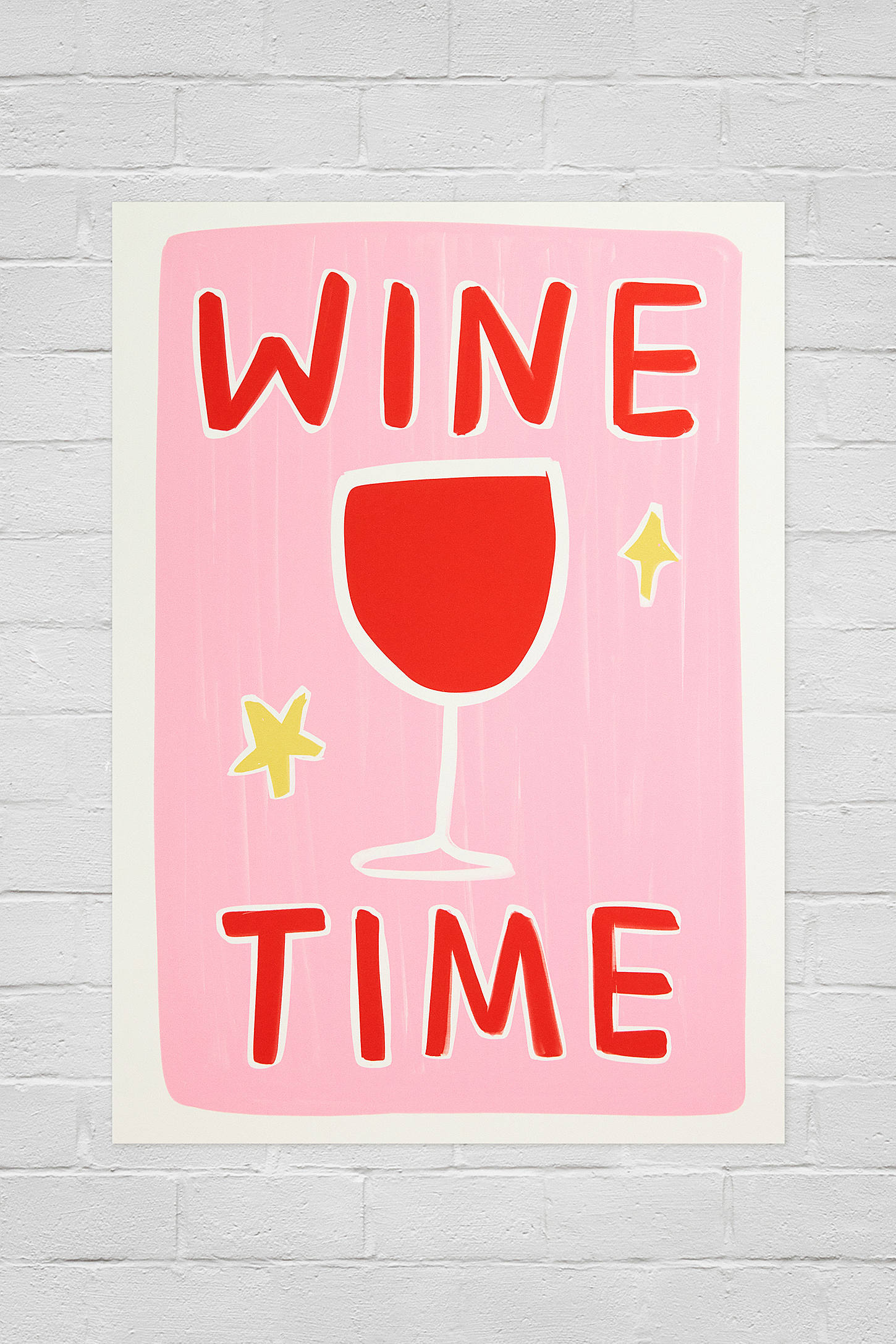 Twisted Rebel Wine Time 30x40cm Wall Art Print - Pink 30x40