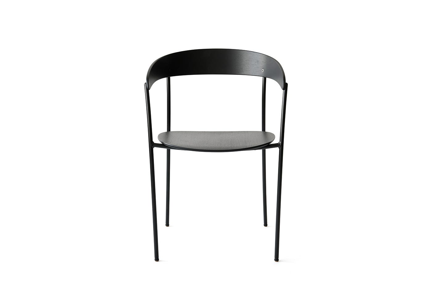 New Works Missing Dining Armchair Black Stained Ash