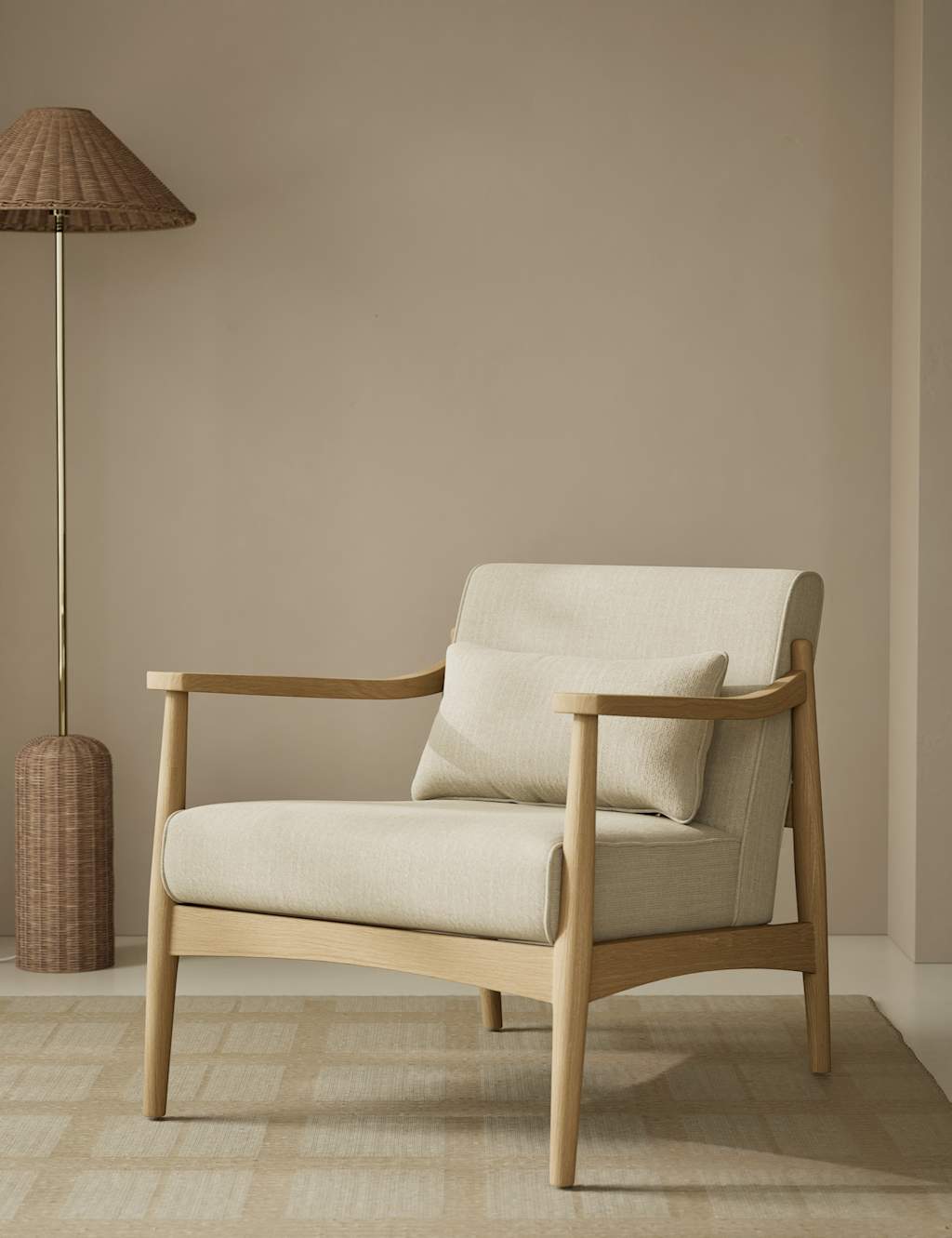 Gallery Direct Sherwood Light Oak Chenille Accent Chair Natural