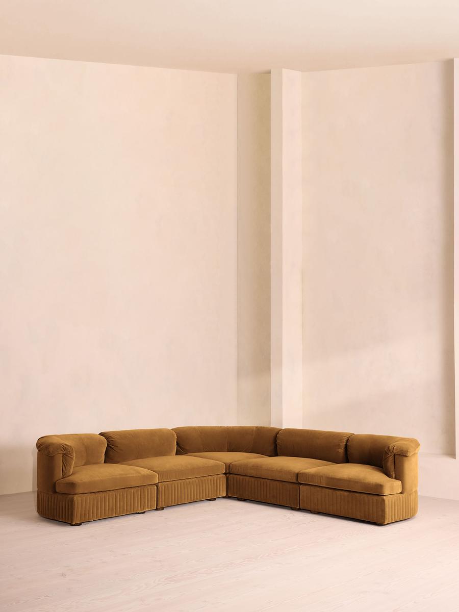 Oona Modular Sofa, Corner Sofa, Velvet Mustard