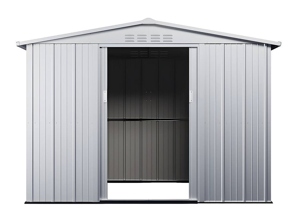 Vente-unique Galvanised Steel Grey Garden Shed - 4.91 M² - LINUS in Light Grey 6